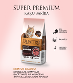 Quattro dry cat food with salmon, krill and collagen for adult cats with sensitive digestion