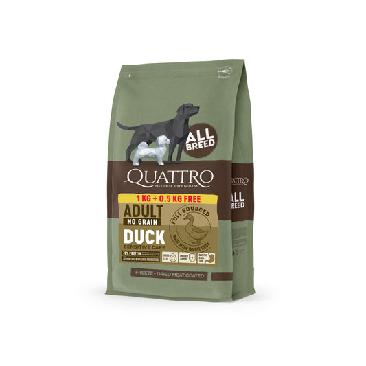 Dog food adult all breed no grain with duck