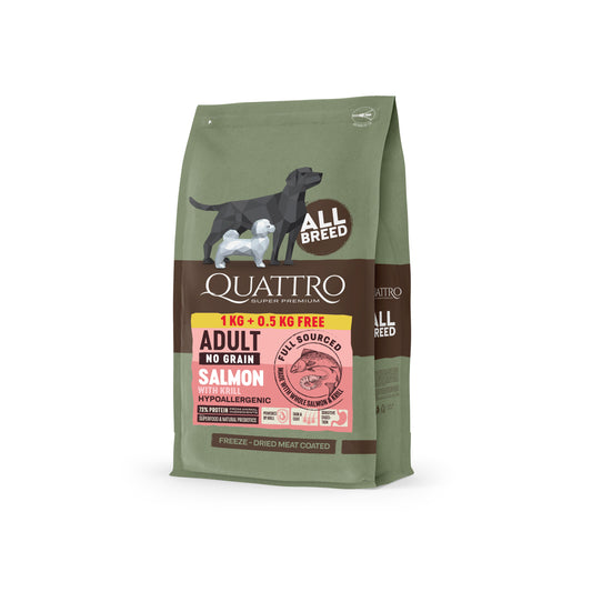 Dog food adult all breed no grain with salmon krill