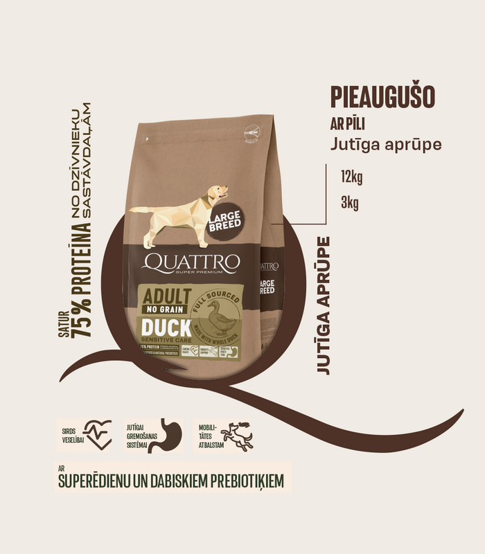 Dog food adult large breed no grain with duck