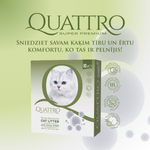 QUATTRO baltā bentonīta kaķu pakaiši ar sudraba joniem, 10L