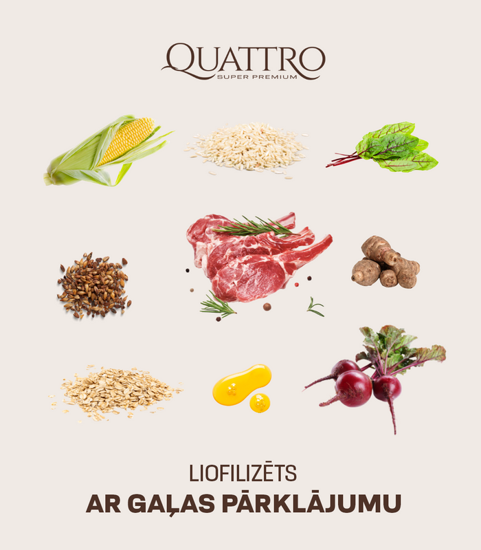 Visu šķirņu pieaugušo suņu barība ar jēra gaļu un rīsiem