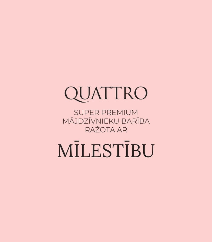 Quattro pilnvērtīga sausā kaķu barība ar baltajām zivīm un krilu kaķiem-senioriem un kaķiem ar lieko svaru