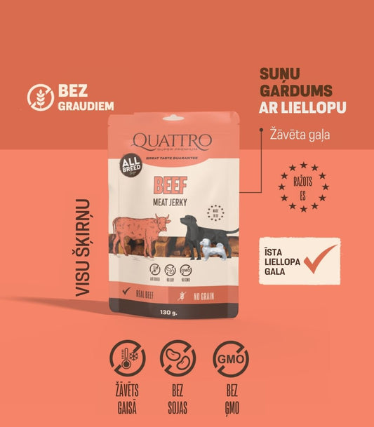 Grain-free beef fillet treats for adult dogs of all breeds 8x