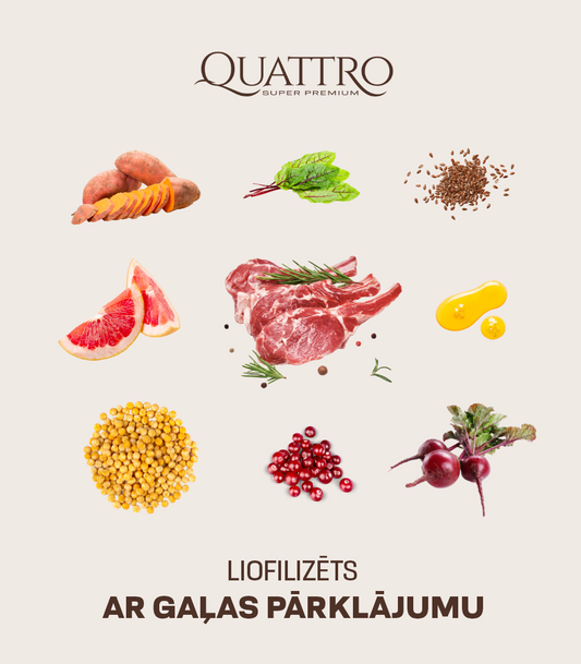 Visu šķirņu pieaugušo suņu barība bez graudiem ar jēra gaļas monoproteīnu 1kg+0.5kg