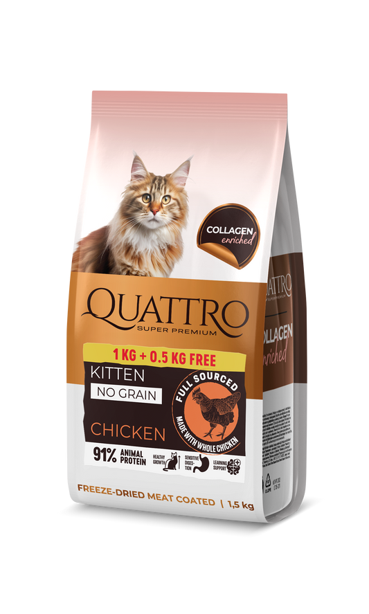 Sausā barība kaķēniem ar vistas gaļu 1+0,5kg