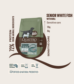 Dog food senior/diet all breed no grain with white fish and krill