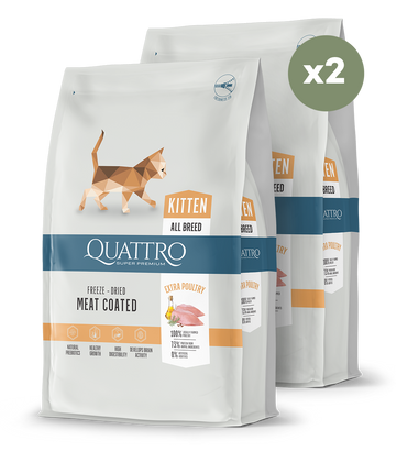 Visu šķirņu kaķēniem barība ar mājputnu gaļu 2x