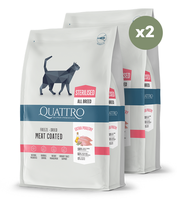 Sterilizētu pieaugušo kaķu barība ar mājputnu gaļu 2x