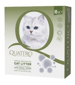 QUATTRO baltā bentonīta kaķu pakaiši ar sudraba joniem, 10L
